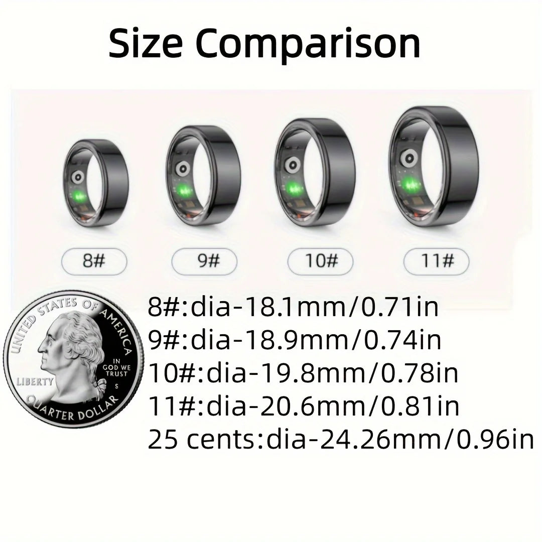 Smart Ring Activity Tracker Stainless Steel Wireless Step Counter