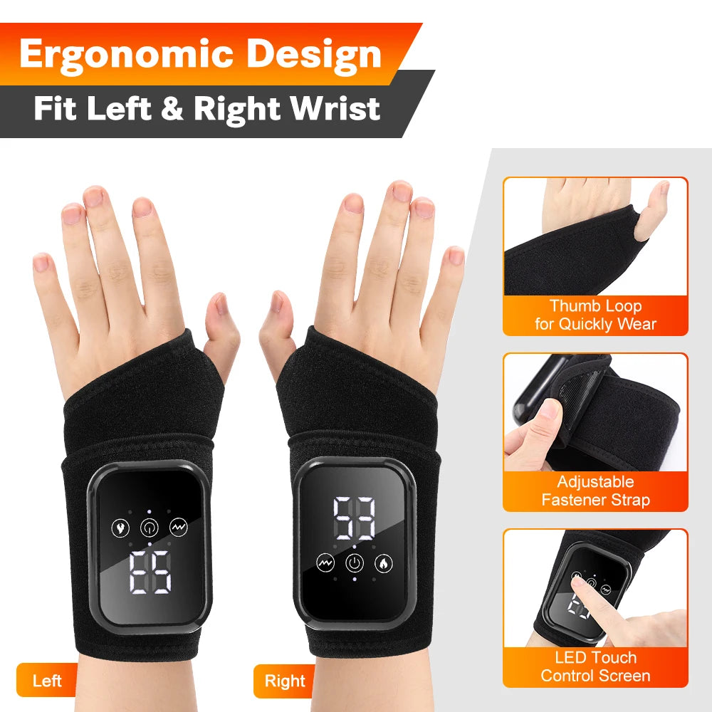 Agdoad Electric Heating Wrist Massager and Brace for Pain Relief