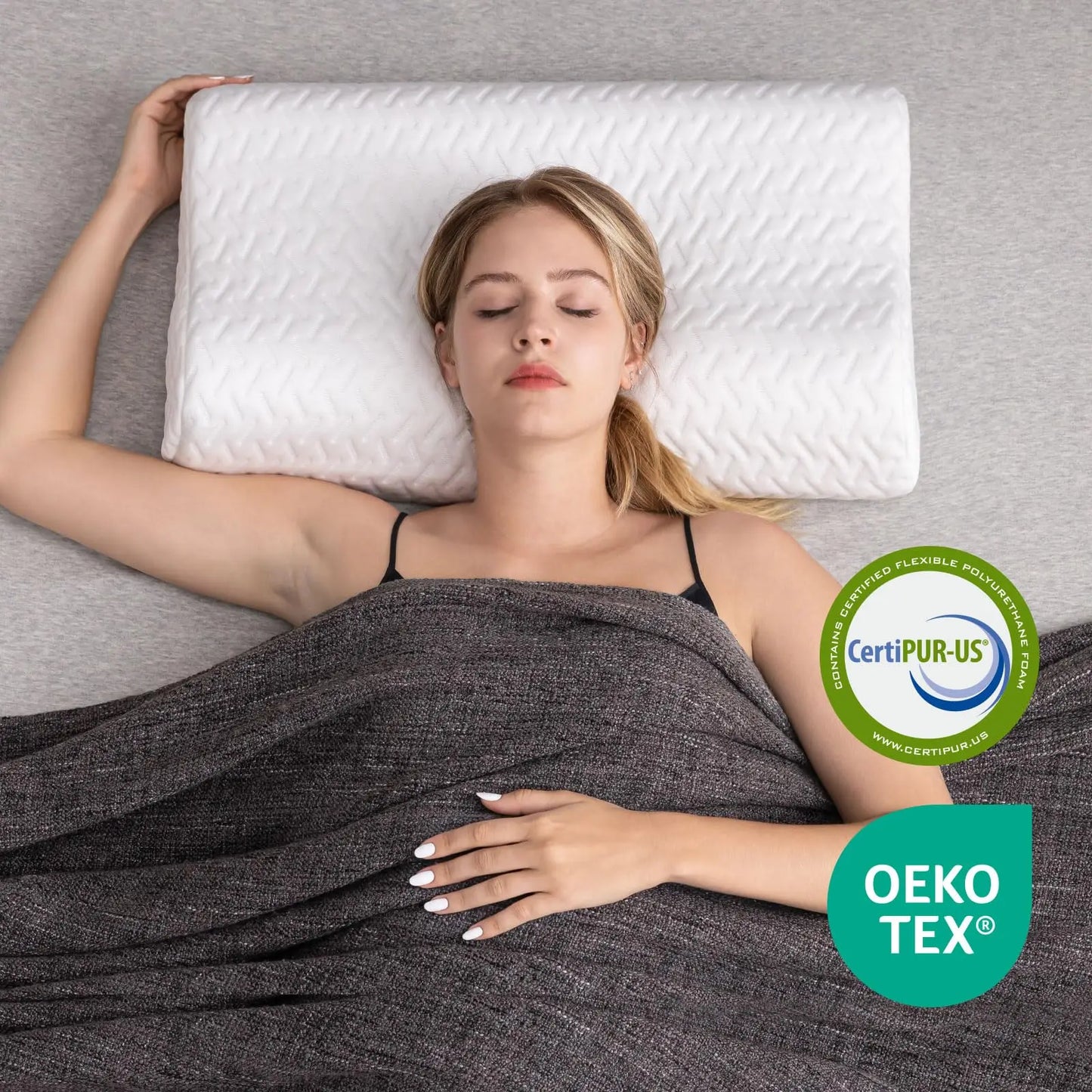 NONECN Hcore Ergonomic Memory Foam Pillow for Neck Pain Relief