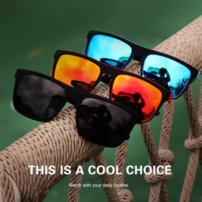 Polarized UV400 Sunglasses Square Frame Metal Eyewear For Men Women