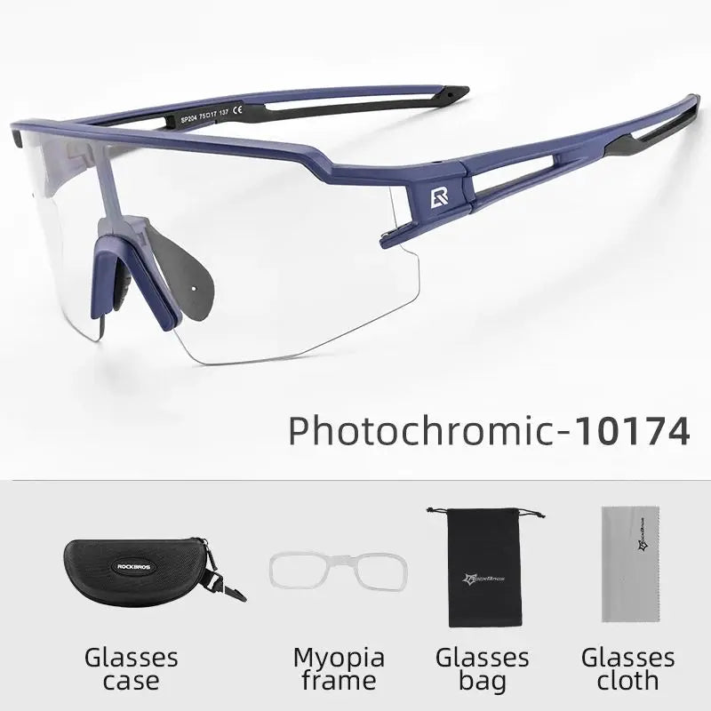 ROCKBROS Photochromic Polarized Cycling Glasses Built In Myopia Frame