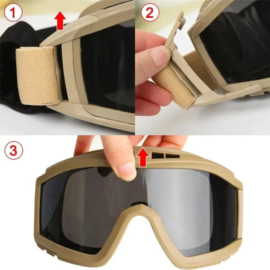 Explosion Proof Tactical Goggles Anti Impact For Airsoft And Paintball