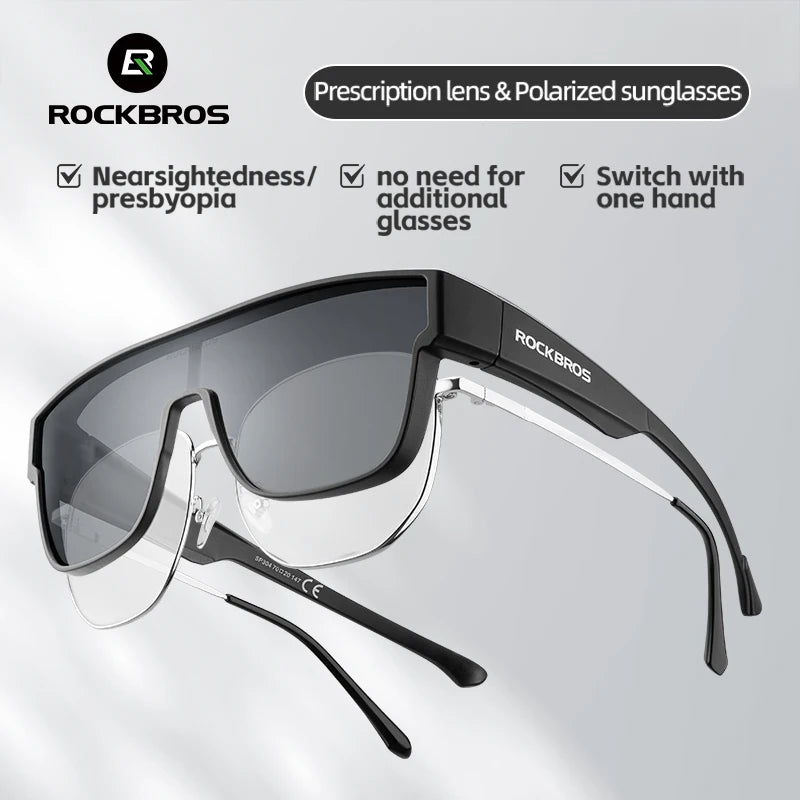 ROCKBROS Polarized Cycling Glasses UV400 Myopia Dual Wear