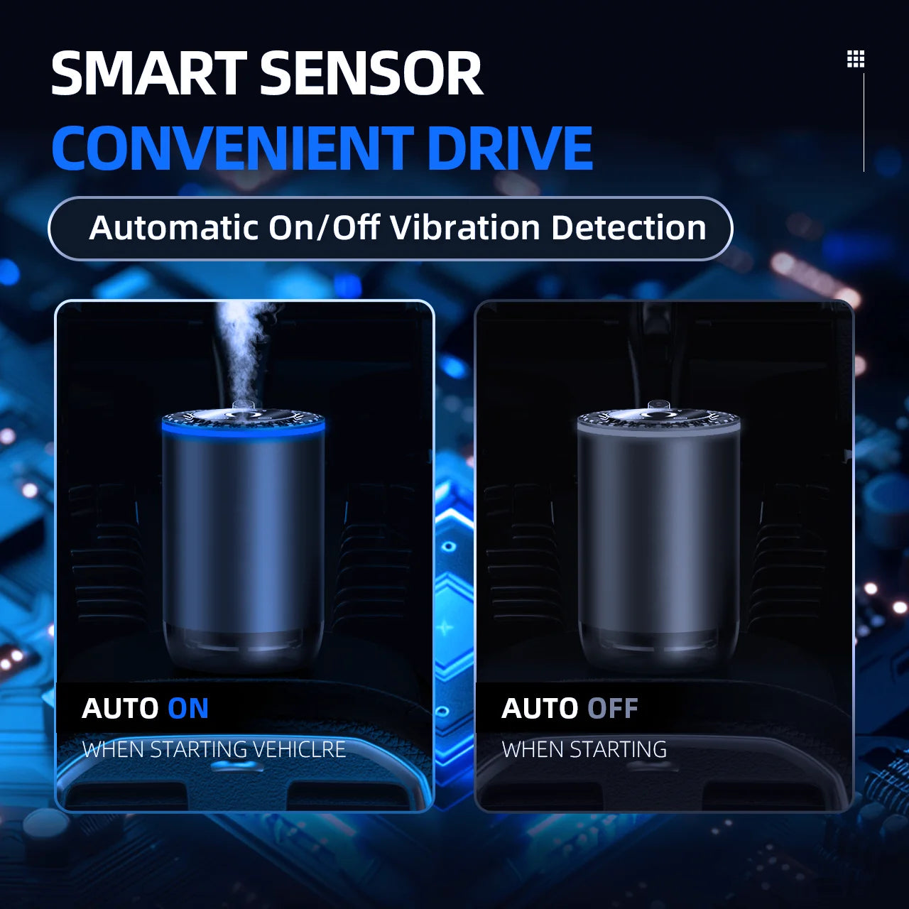 Smart Car Air Freshener Diffuser With RGB Lights Long Lasting