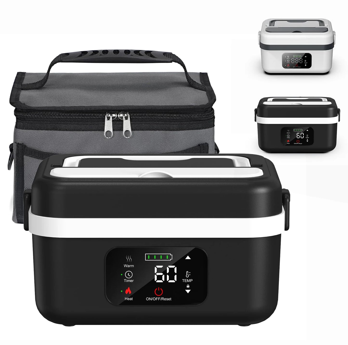Wireless Electric Insulated Lunch Box 8000mAh Battery And 60W Heating