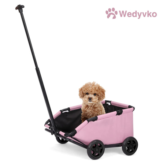 Folding Pet Stroller 4 Wheels Lightweight 360 Degree Rotation