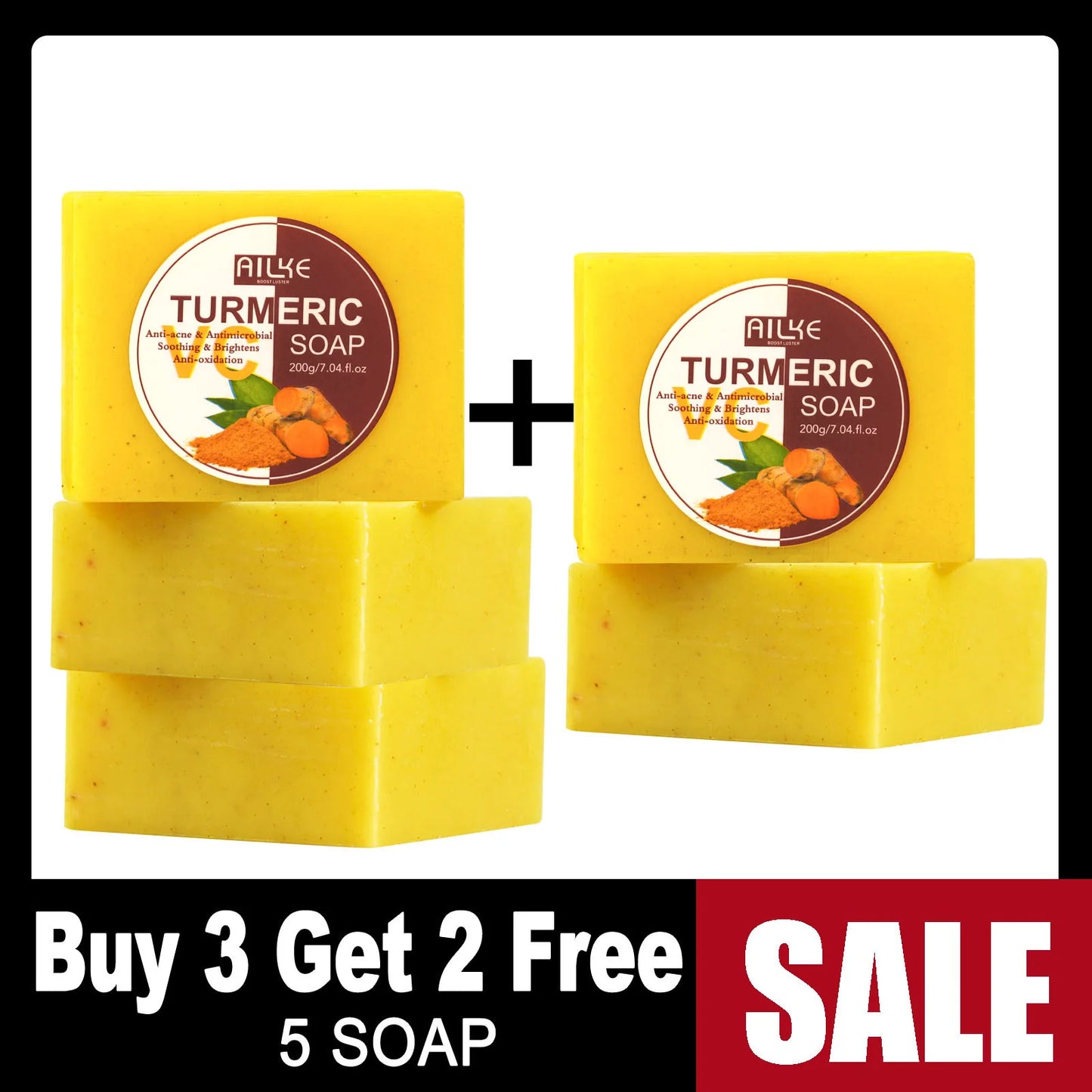 AILKE Aloe Vera Whitening Soap Acne Remover For Radiant Skin