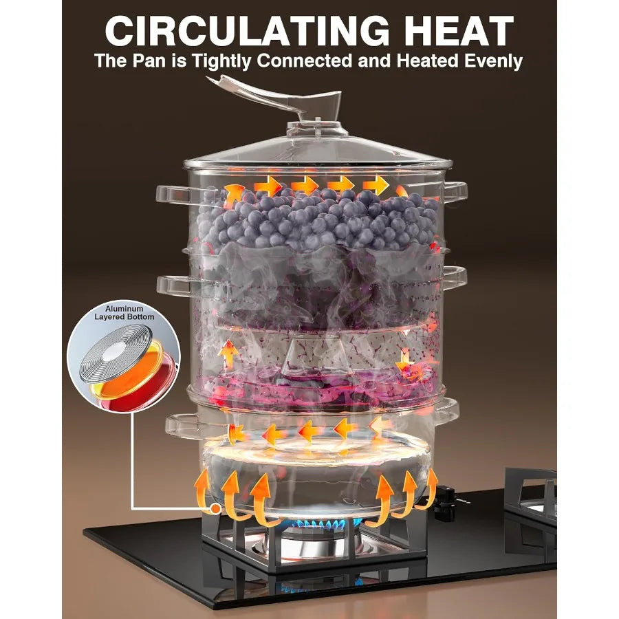 MDNG Stainless Steel Steam Juicer Extractor With Tempered Glass Lid