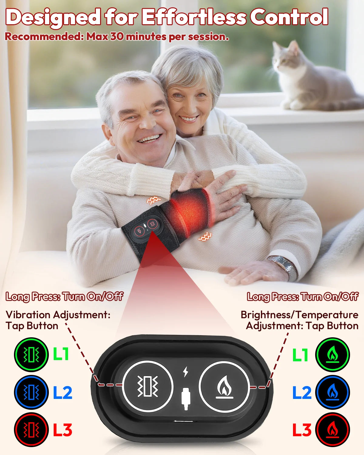 Infrared Therapy Wrap With Heat And Vibration Massager