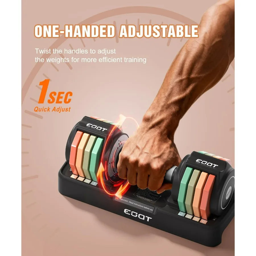 Adjustable Dumbbells 12.5 Pounds 5 In 1 With AntiSlipGrip