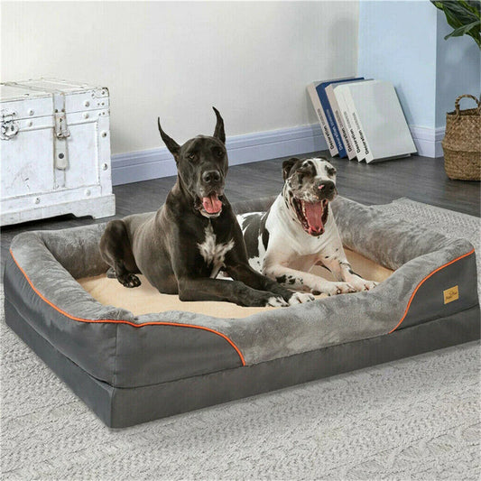 BORWARTCN Orthopedic Memory Foam Dog Bed Waterproof With Removable Cover