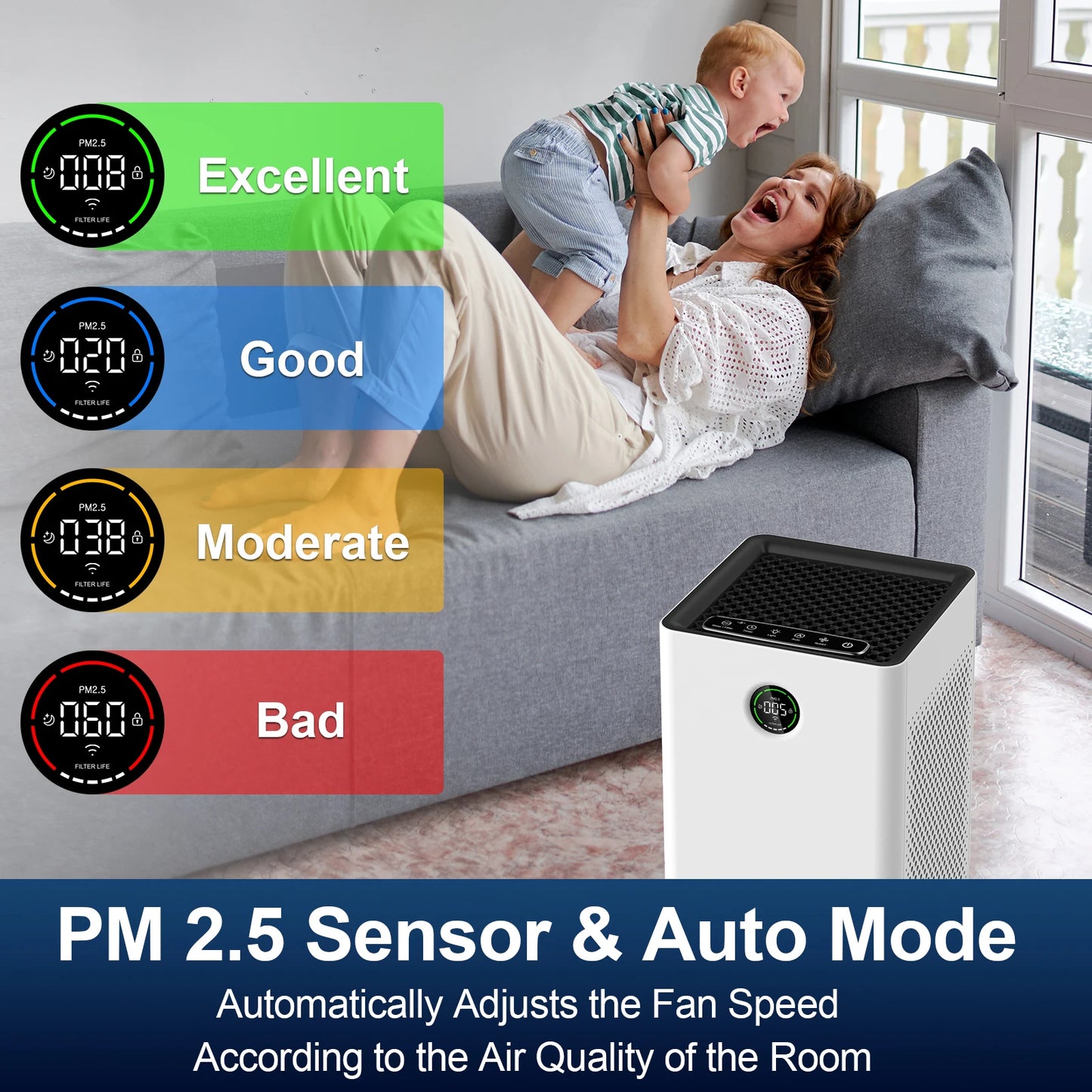 Jafanda Smart WiFi True HEPA Air Purifier With Activated Carbon