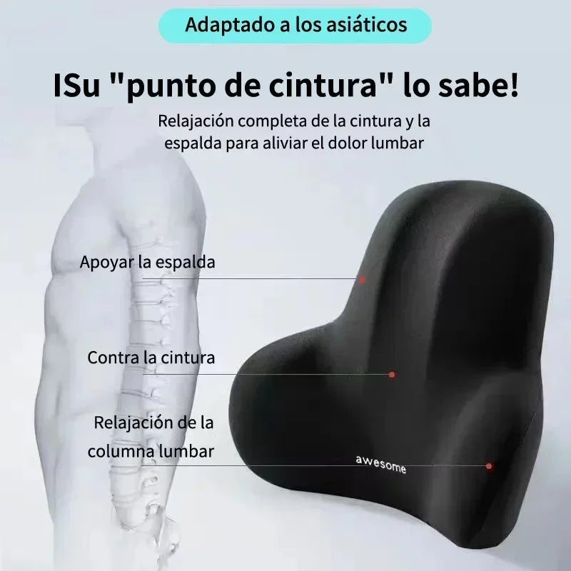 Memory Foam Lumbar Cushion for Car, Office, and Gaming Chairs