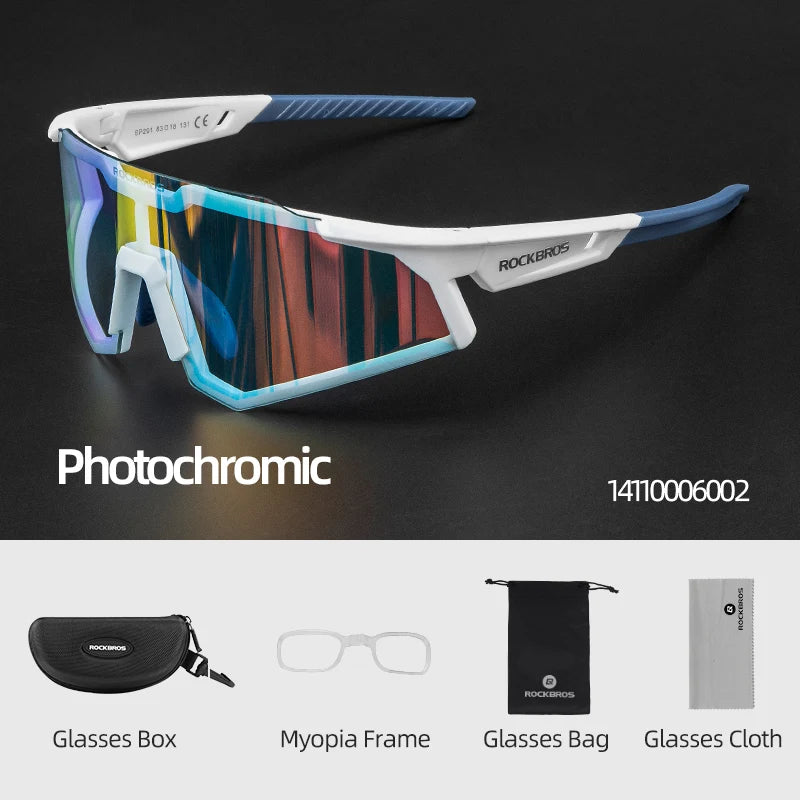 ROCKBROS Photochromic Polarized Cycling Glasses With Adjustable Nose