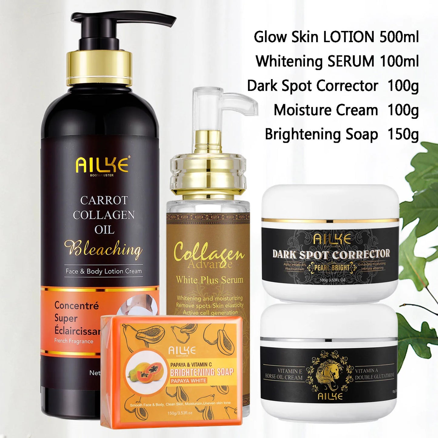 AILKE Collagen Skin Care Set For Women Whitening And Freckle Removal