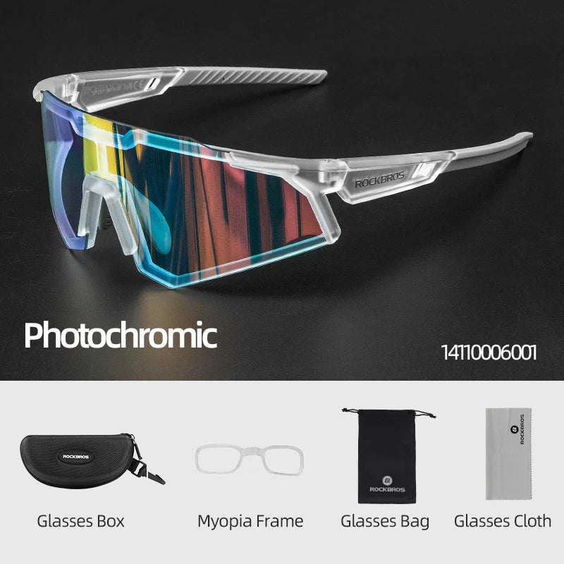 ROCKBROS Photochromic Polarized Cycling Glasses With Adjustable Nose