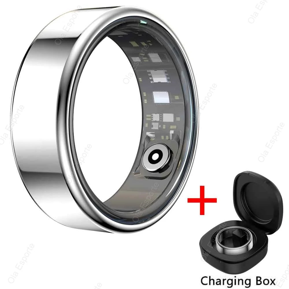 Smart Ring With Heart Rate Blood Oxygen Sleep Monitor IP68 5ATM Waterproof