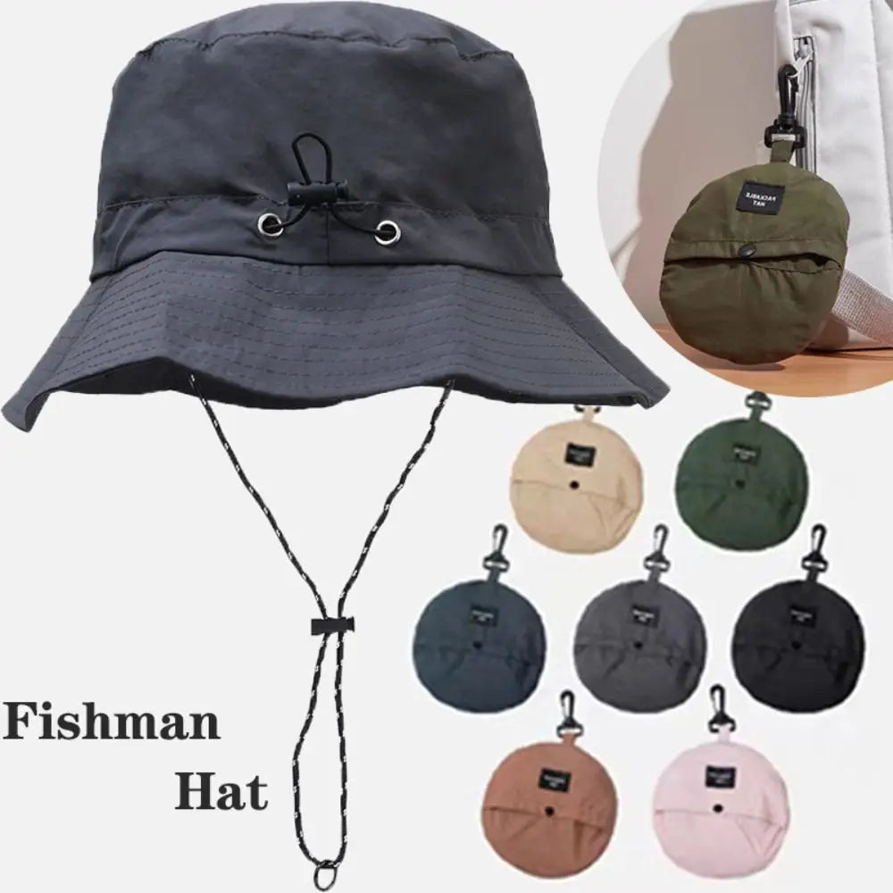 NONECN Summer Sun Protection Waterproof Panama Hat With Storage Bag