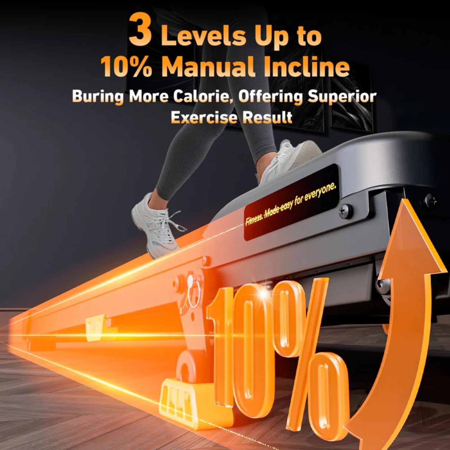 NONEDriving Portable Incline Walking Pad Under Desk Treadmill LED Display