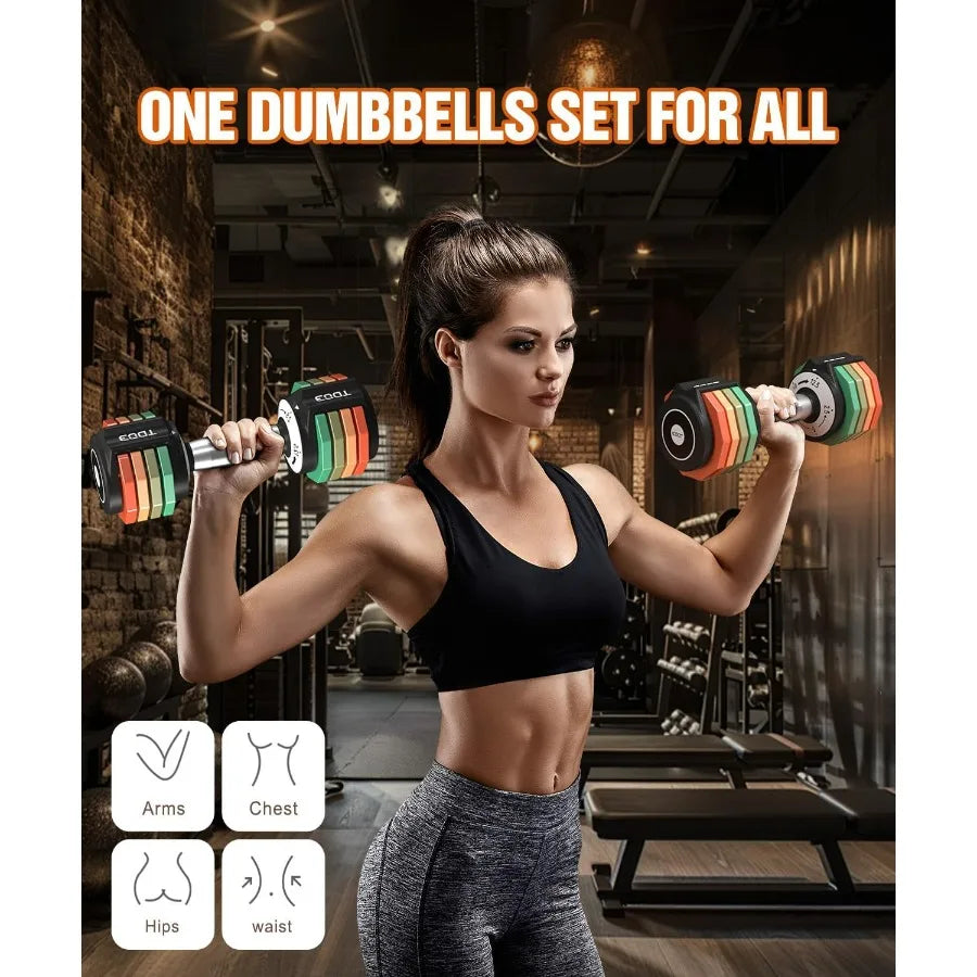 Adjustable Dumbbells 12.5 Pounds 5 In 1 With AntiSlipGrip