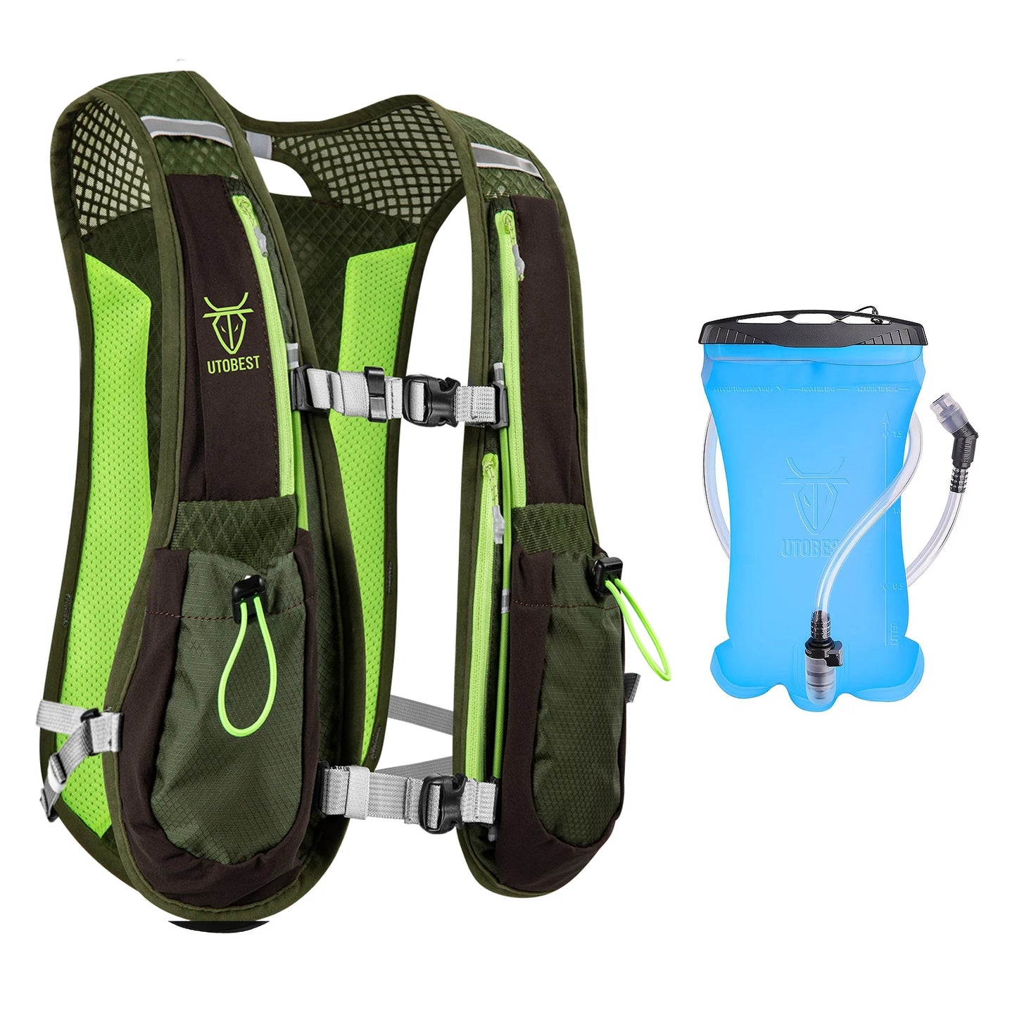 UTOBEST Hydration Running Vest With Reservoir Ultralight Multi Pocket Outdoors