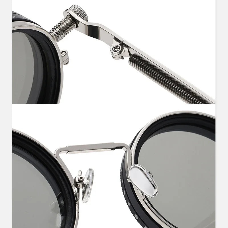 Blanche Michelle Polarized Round Sunglasses ND9 Adjustable Dimming Unisex UV400