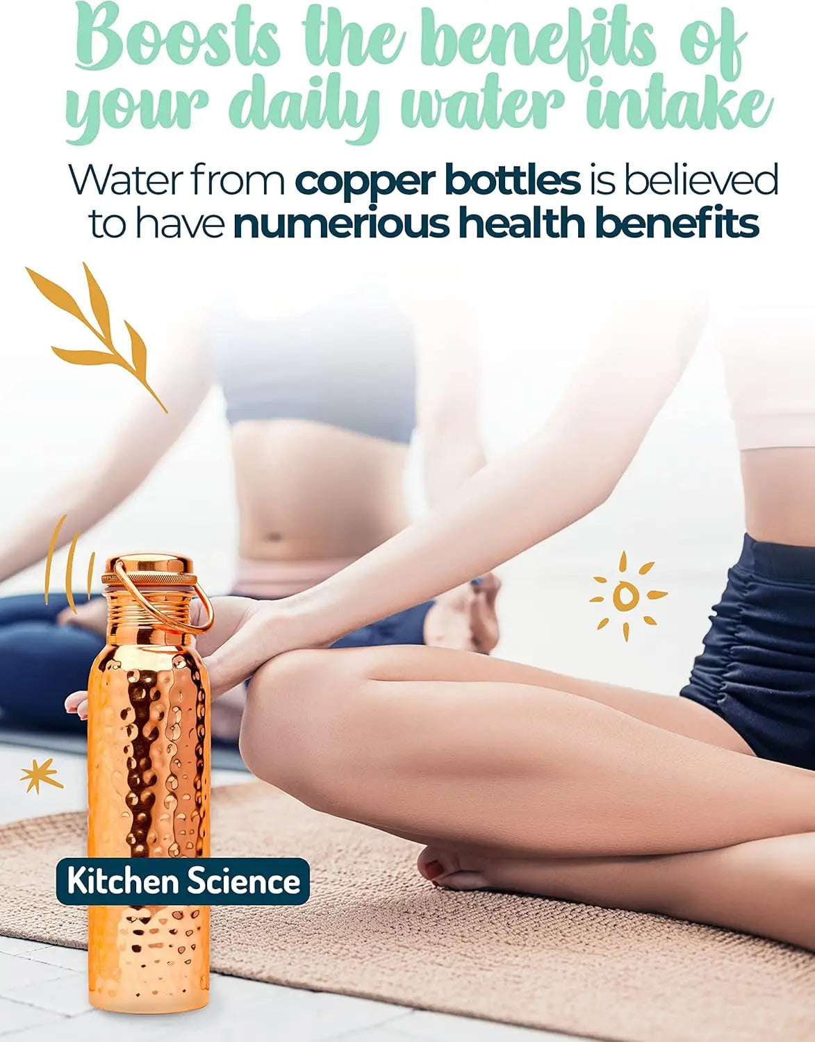 XMSJ Copper Water Bottle Lab Tested Leakproof with Sleeve Bag