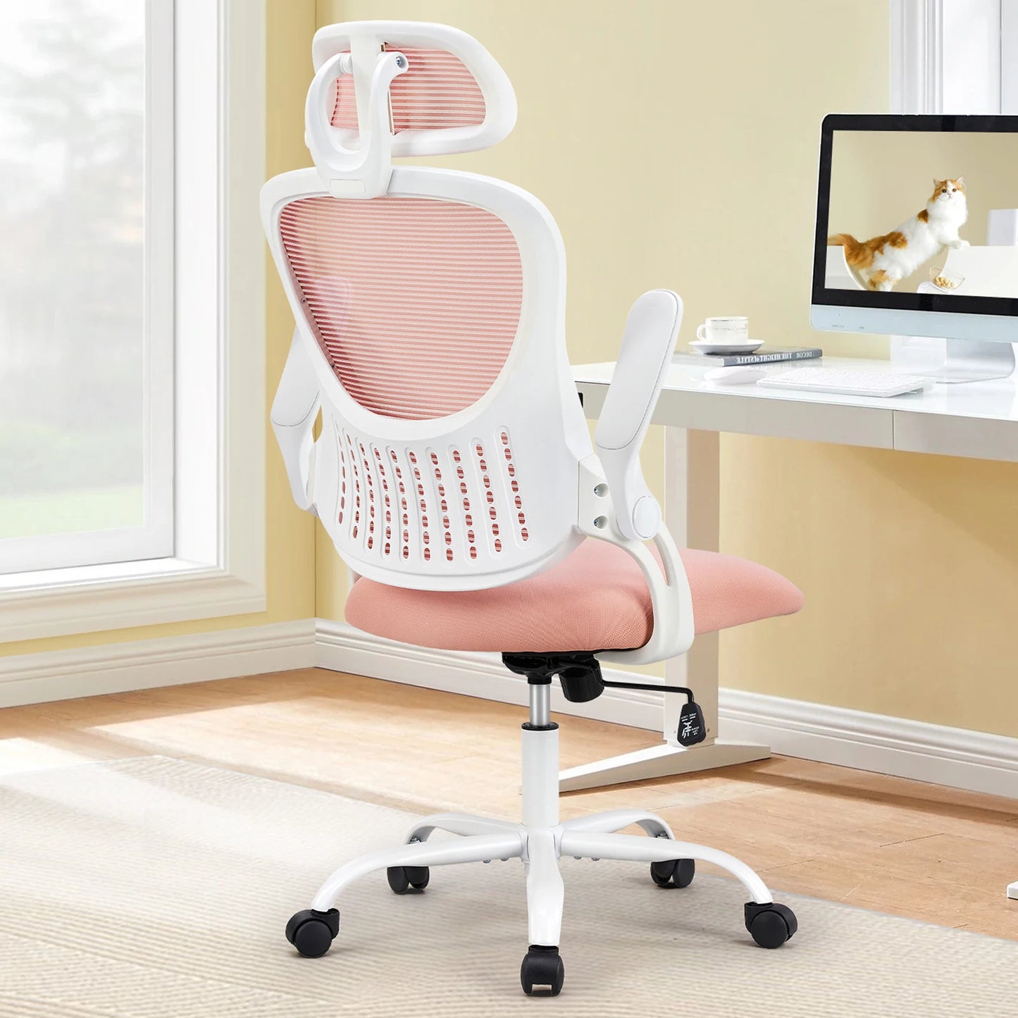 JHK Mesh Ergonomic Office Chair With Flip Up Lumbar Support