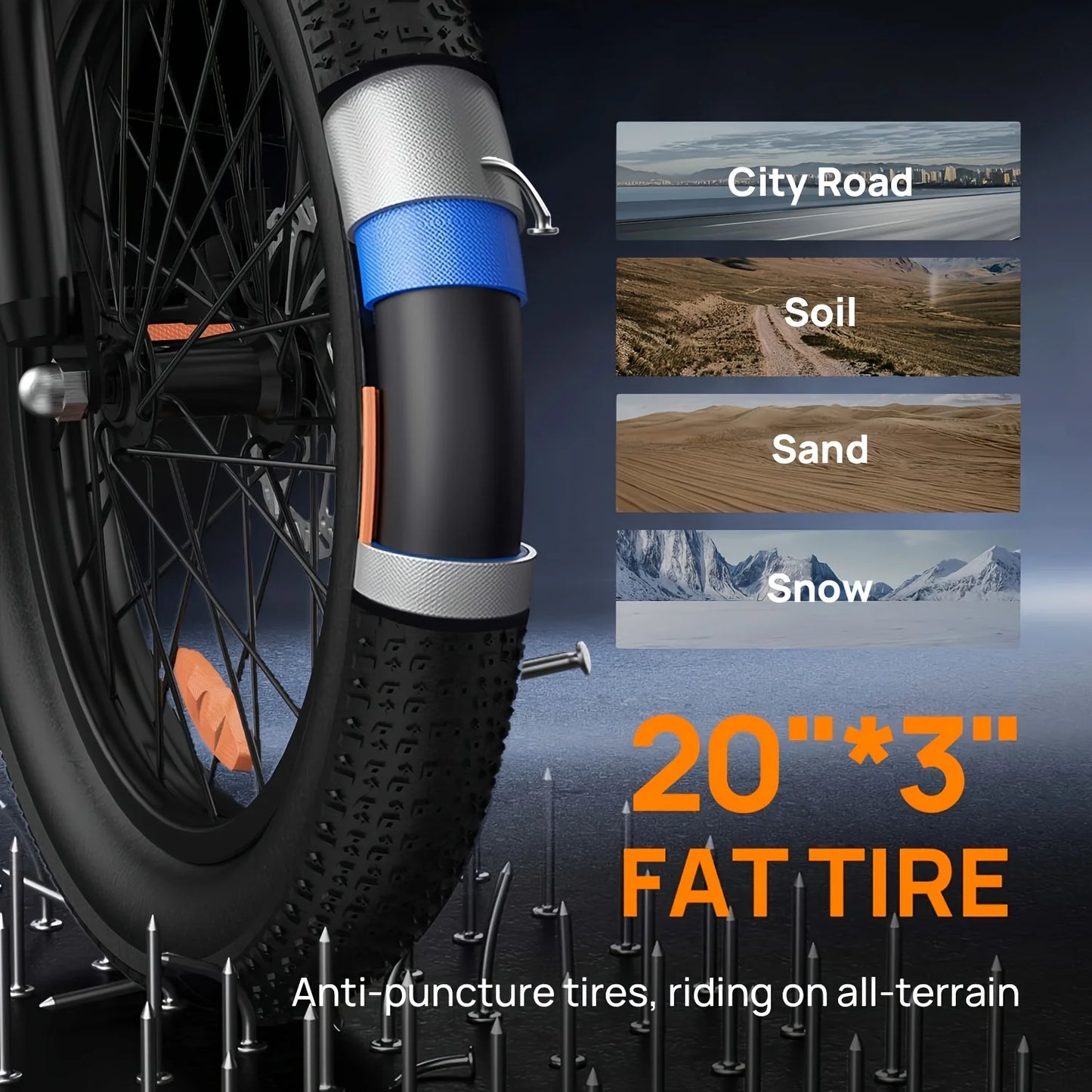 URLIFE 1000W Fat Tire Electric Bike 48V 13Ah Removable Battery