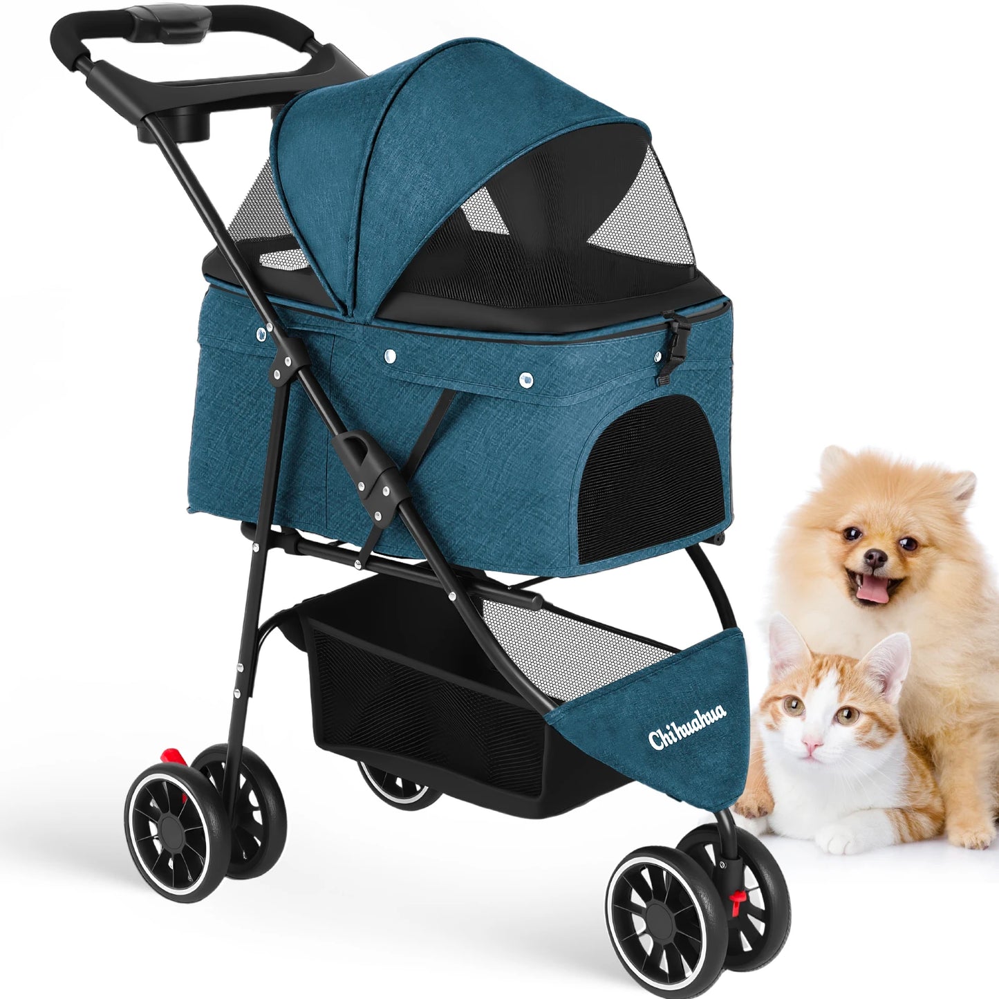 Chihuahua Pet Stroller Foldable Carrier For Small Dogs And Cats