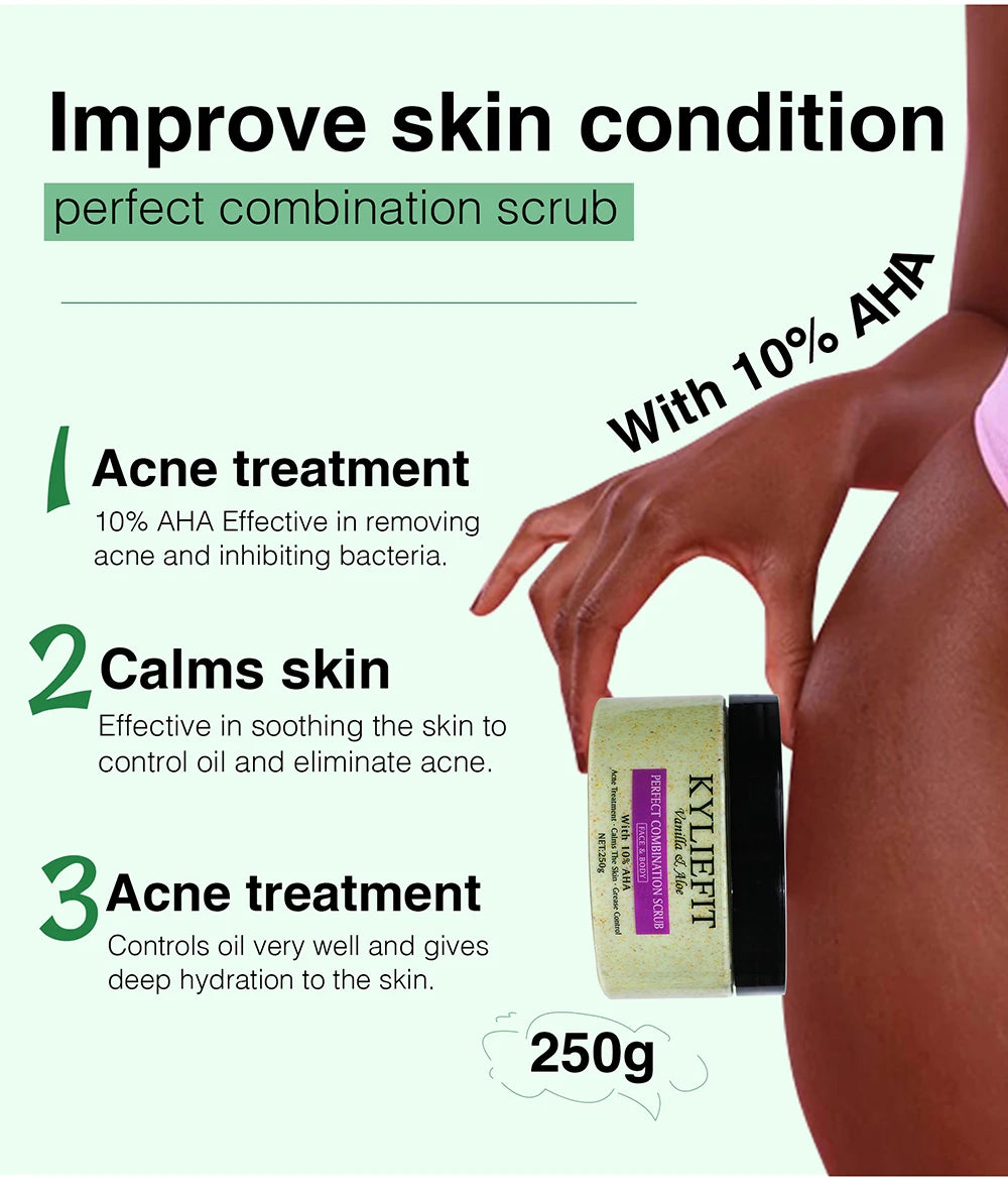 AILKE Premium Organic Scrub Set For Face Body Hands Moisturizing