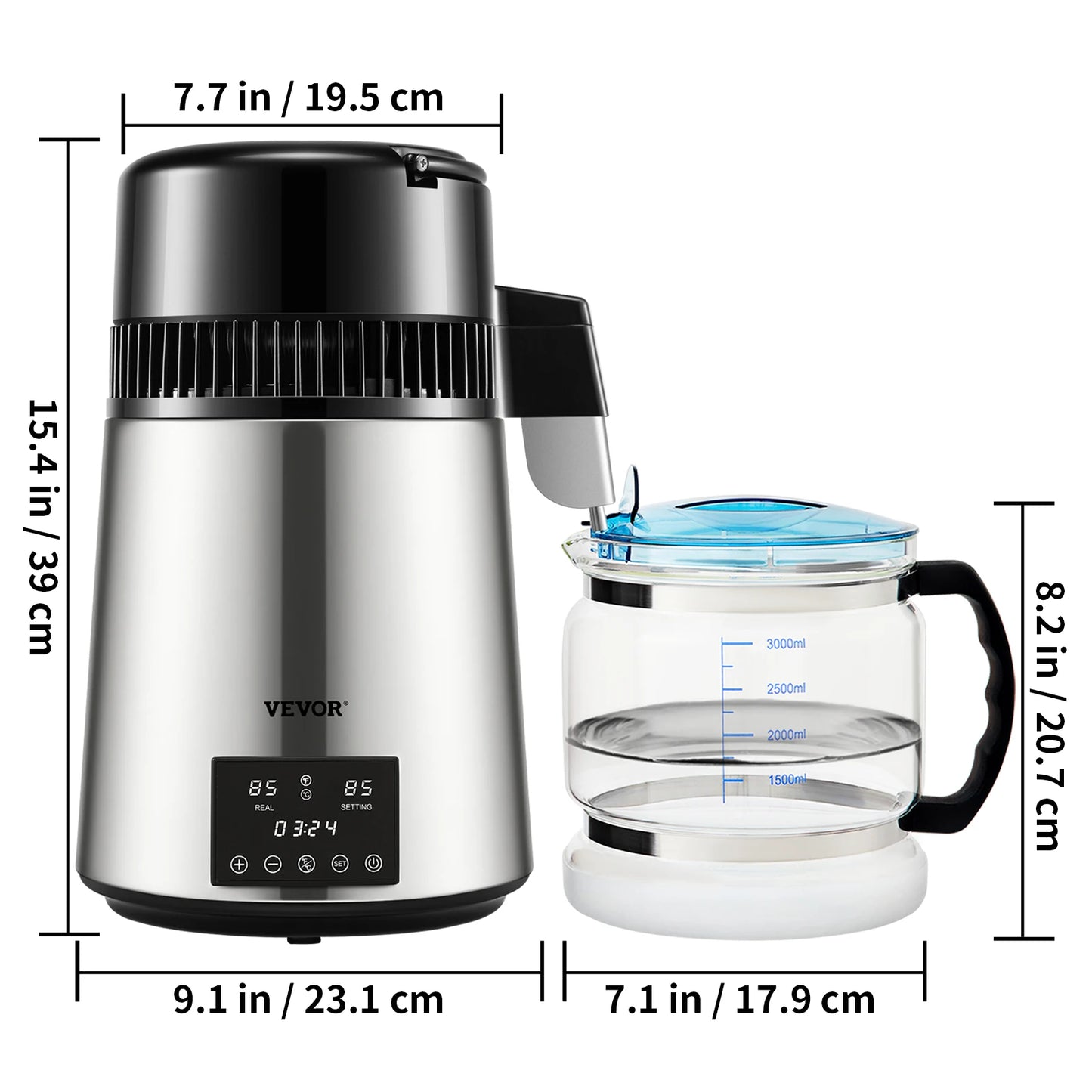 SucceBuy Water Distiller Purifier Dispenser With Dual Temp Display