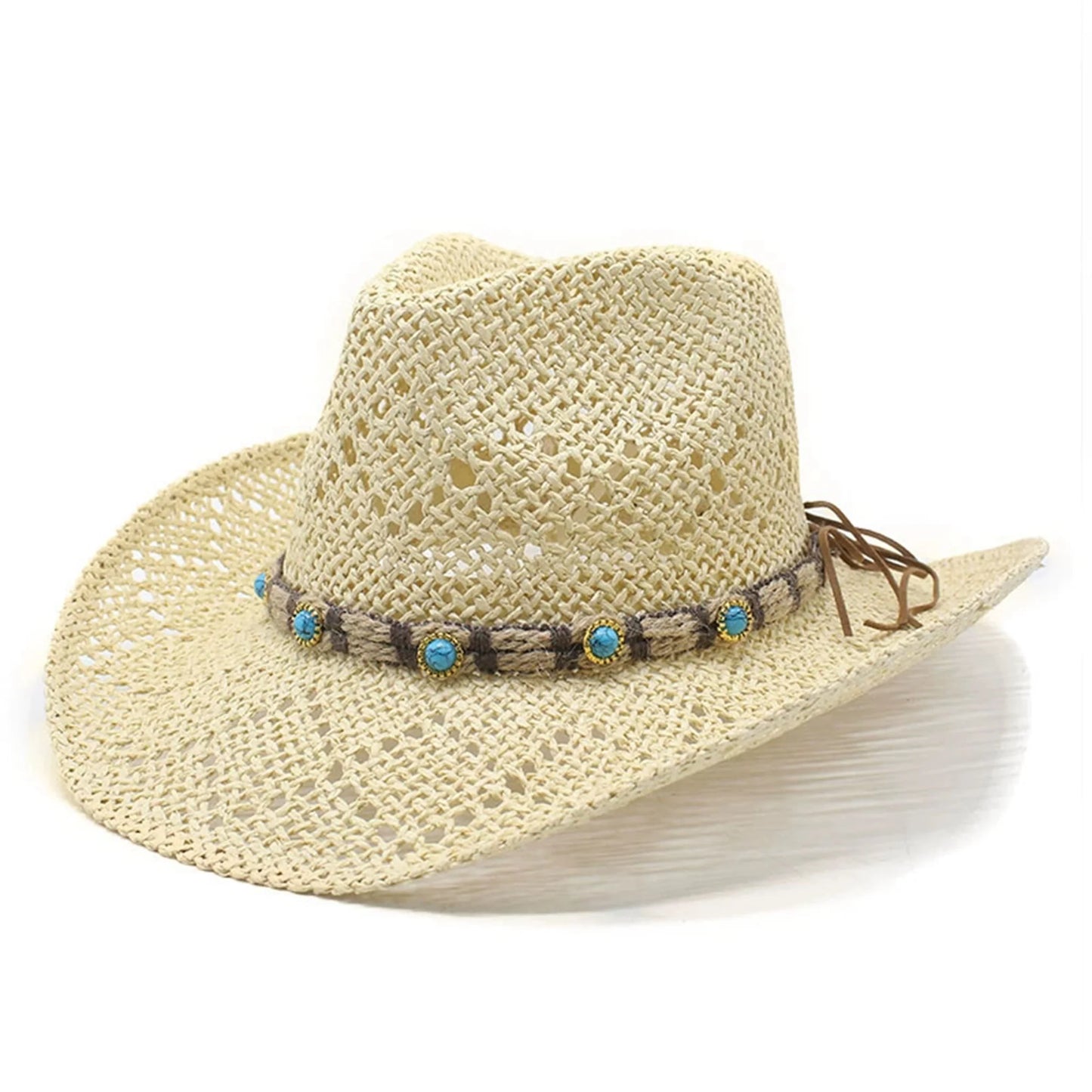 Chic Straw Sun Hat With Stylish Strap Breathable Wide Brim