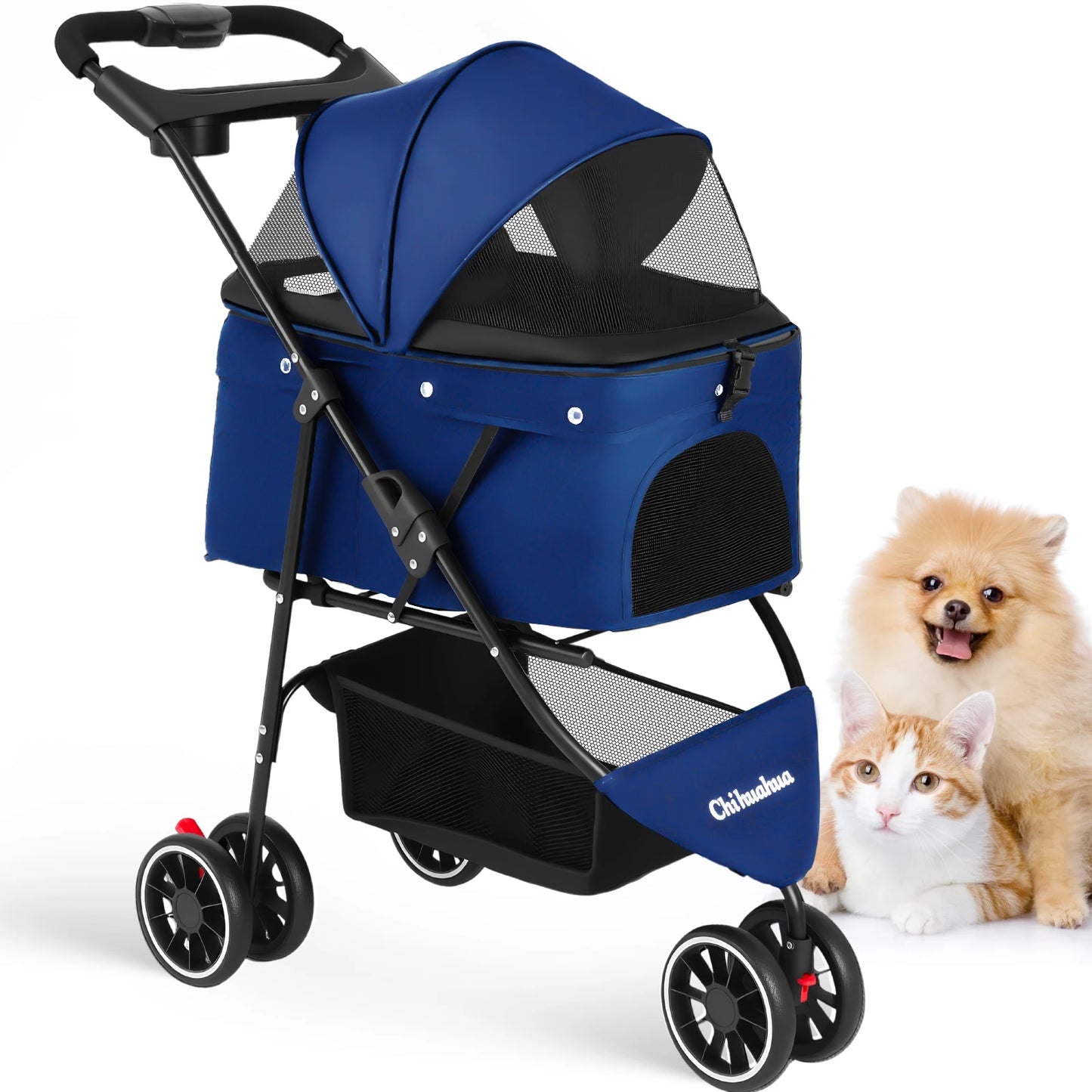Chihuahua Pet Stroller Foldable Carrier For Small Dogs And Cats