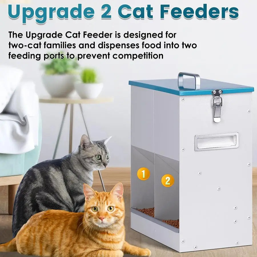 Automatic Pet Feeder For Multiple Cats And Dogs Outdoor Galvanized
