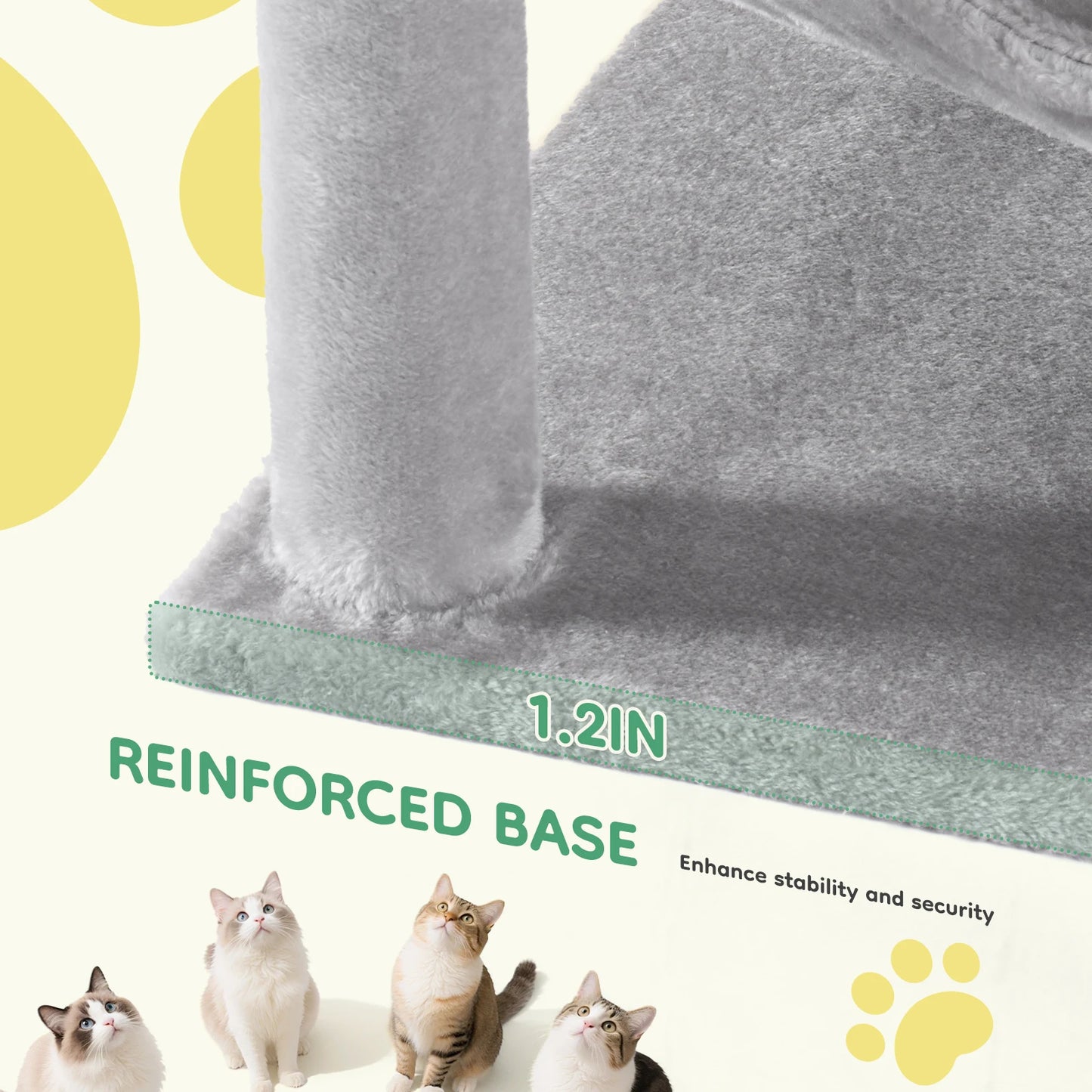 JHK Cat Tree Multi Cat Climbing Tower Natural Sisal Posts