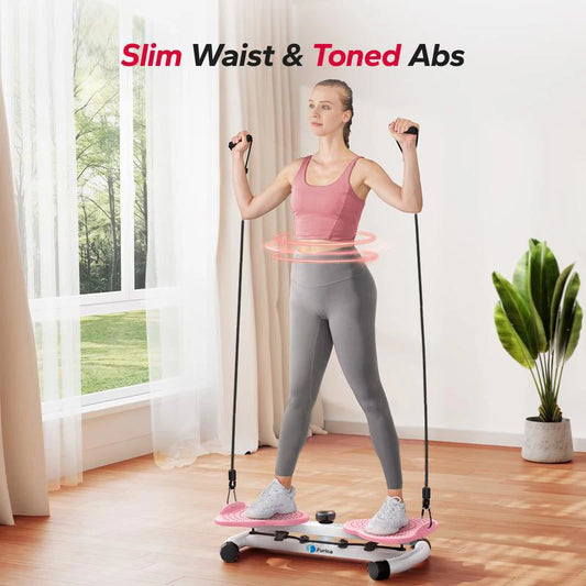 Waist Twisting Board With Ring Resistance Band For Home Fitness