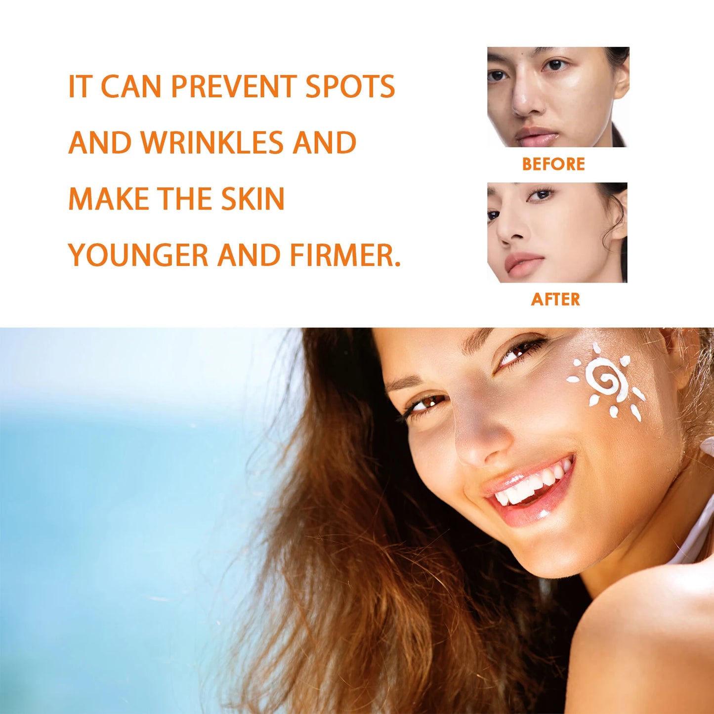 Ouhoe Sunscreen SPF50 Protective Cream Waterproof Moisturizing Face Body Blocker