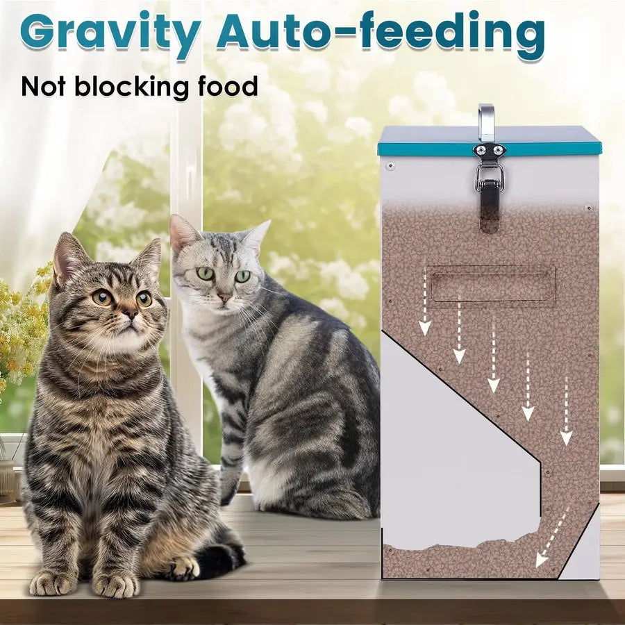 Automatic Pet Feeder For Multiple Cats And Dogs Outdoor Galvanized