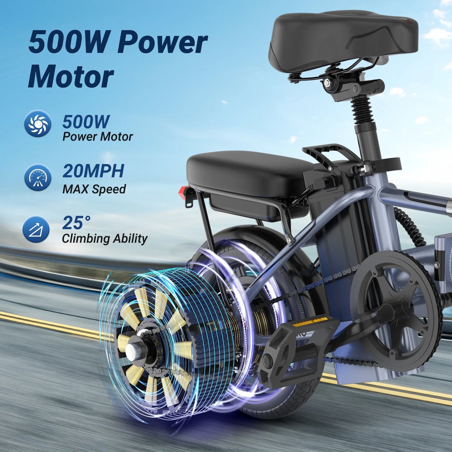 AOVOPRO EB60 Foldable Electric Bike 500W 48V Two Seat