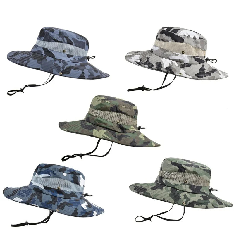 NONECN Men Bucket Hat Breathable Sun Protection Fisherman Hat