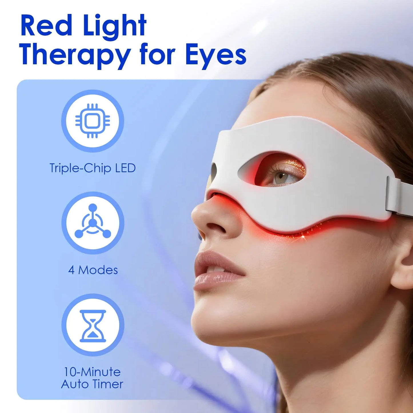 KTS 3D Eye Massager With Red Light Therapy 605nm 830nm