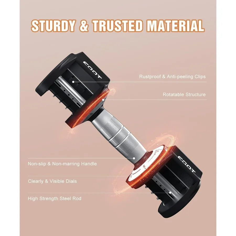 Adjustable Dumbbells 12.5 Pounds 5 In 1 With AntiSlipGrip