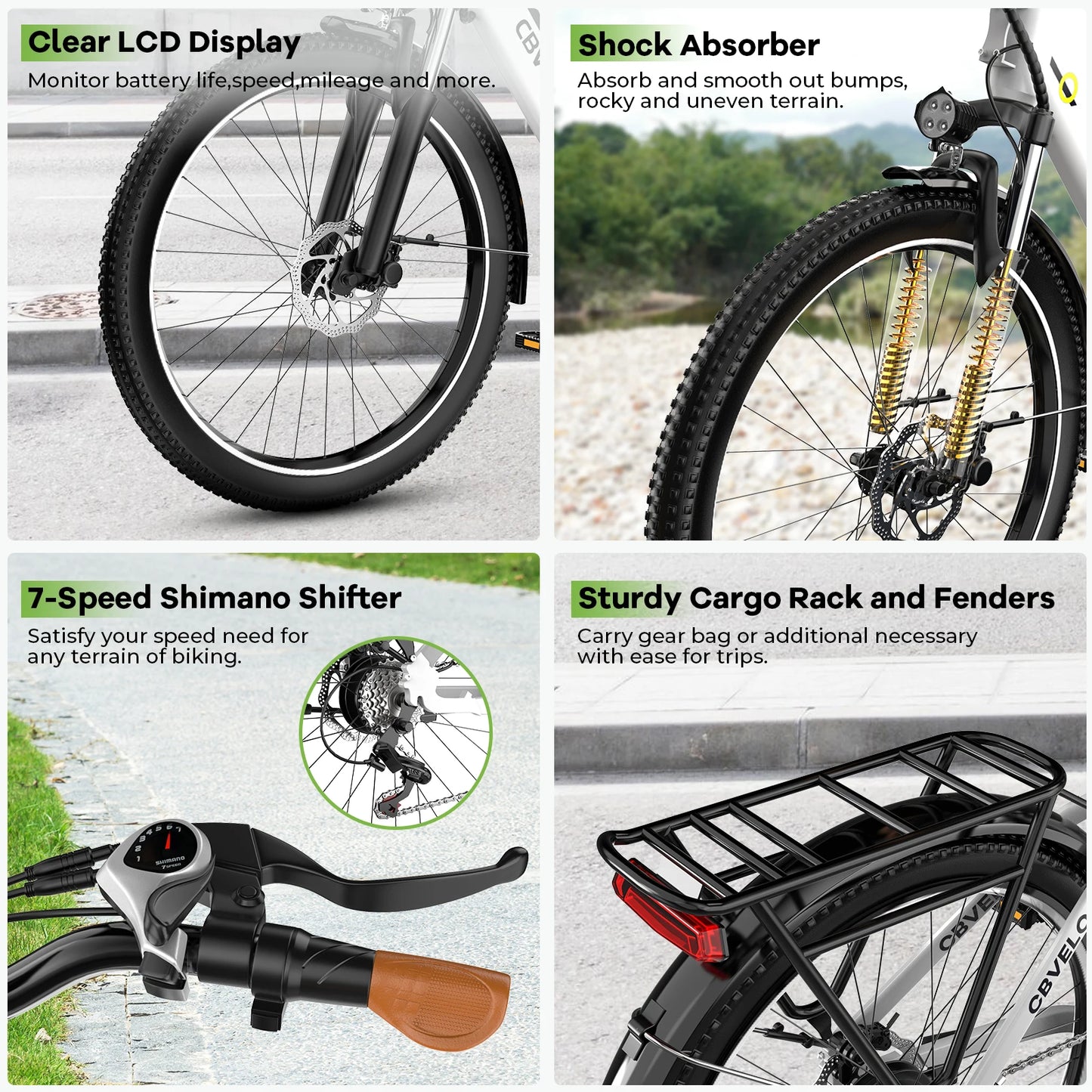 Cybervelo Urban Commute E Bike EK2 With Detachable Battery
