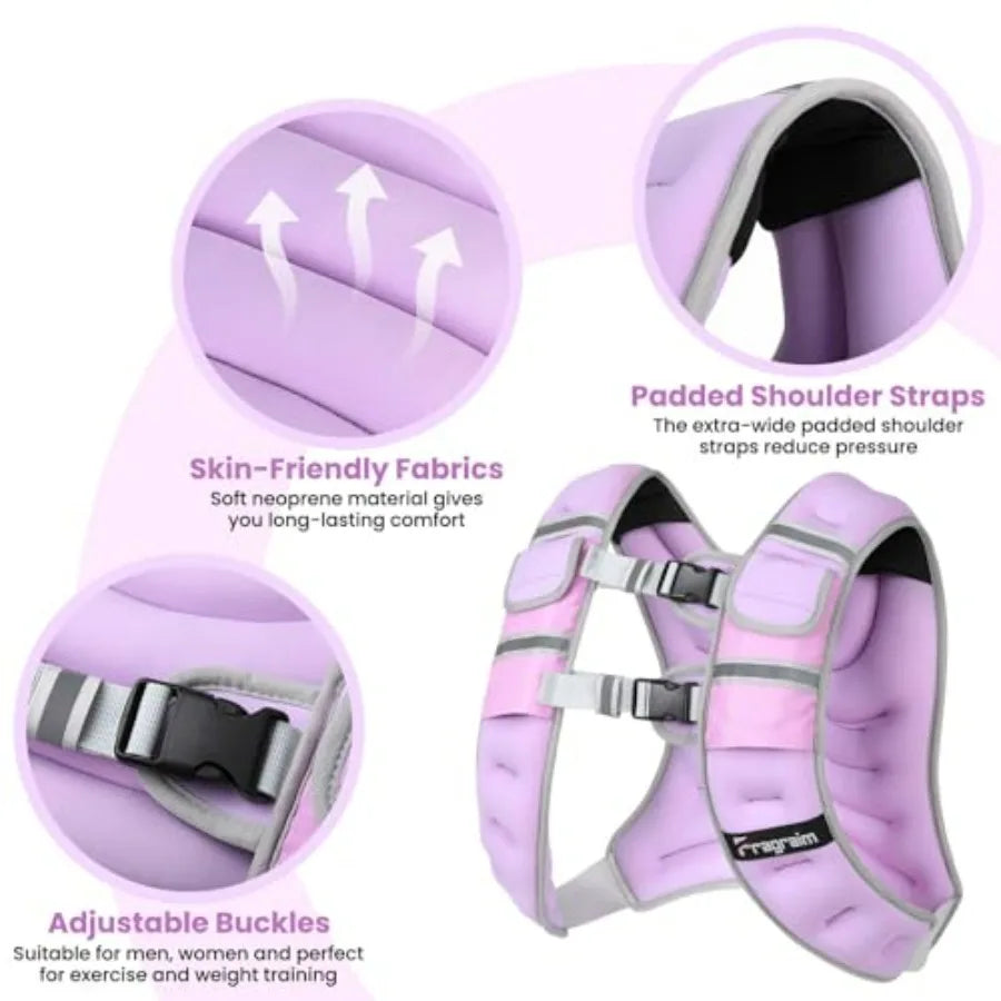 LISM Adjustable Weighted Vest 14-18lb with Removable Weights