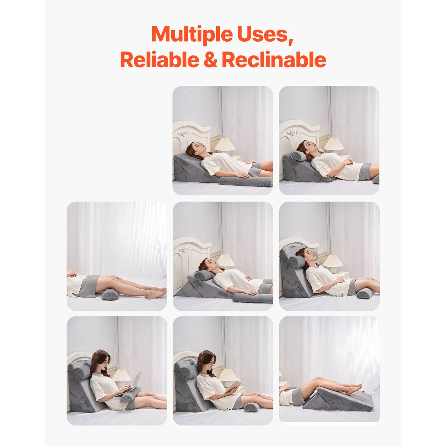 NONECN Wedge Pillow Set For Sleeping Orthopedic Post Surgery Relief