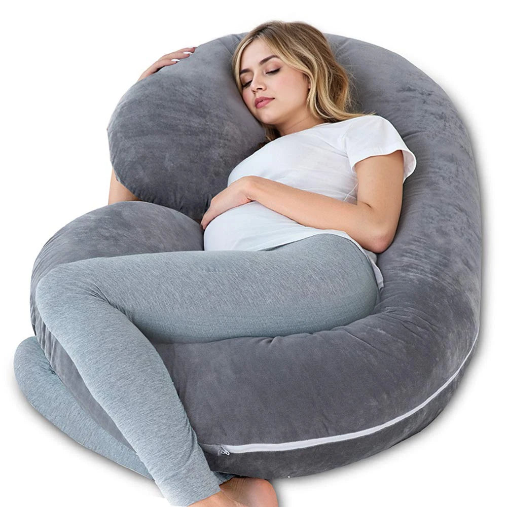 NONECN G Shaped Pregnancy Pillow Full Body Maternity Removable Cover
