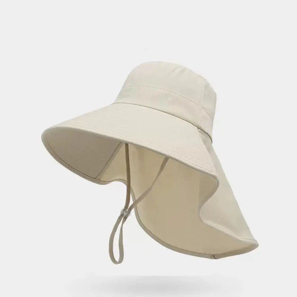 Unisex UV Protection Sun Hat With Neck Flap Wide Brim