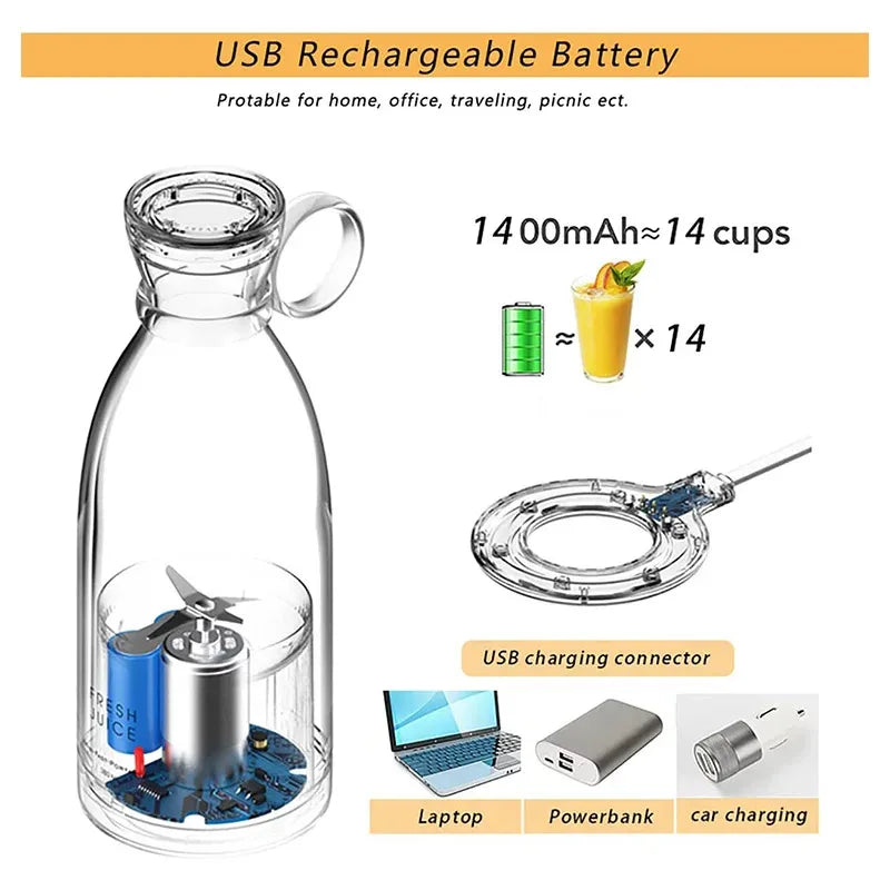 USB Rechargeable Blender Juicer HAOYUNMA Blender Juicer For Smoothies 
