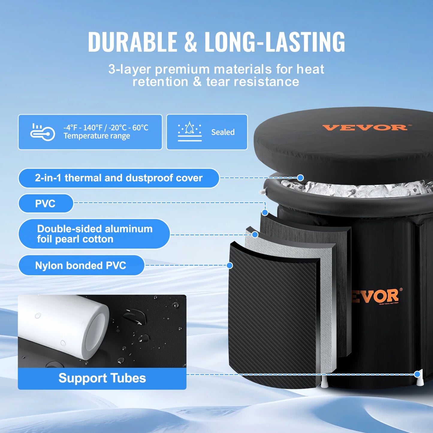 Portable Folding Ice Bath Tub For Cold Water Therapy